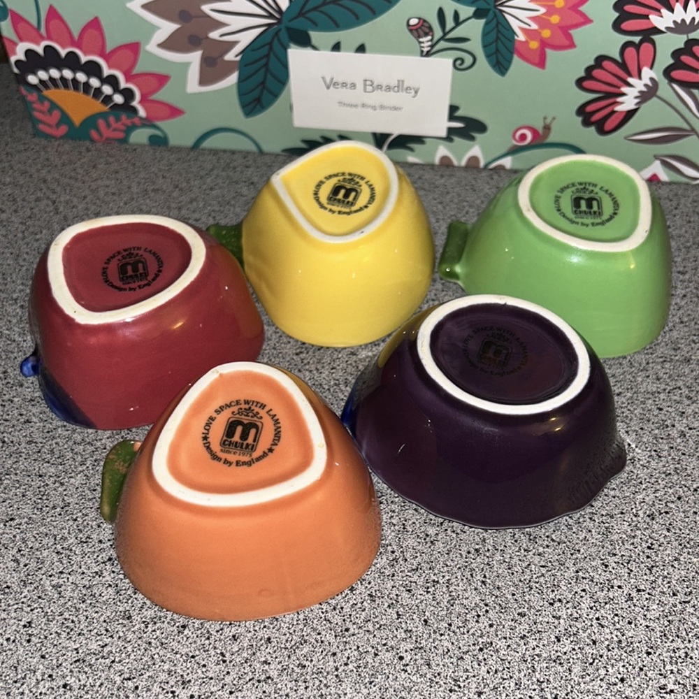 English set of 5 fruit ceramic pinch bowls - Picture 11 of 12